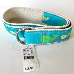 Douglas Paquette Canvas Whale Pattern Belt  NWT